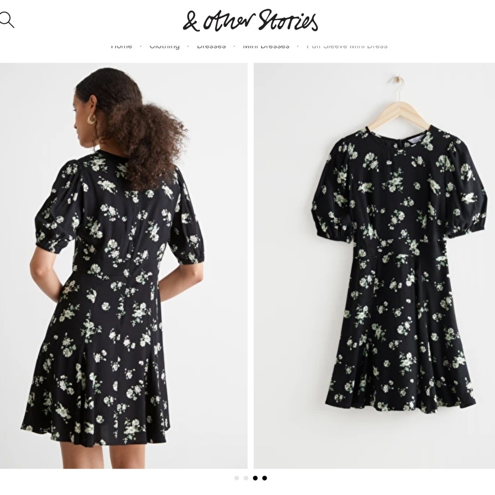 & Other Stories Puff Sleeve Floral Dress - Picture 2 of 2